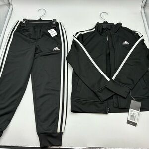 Adidas Kids Black and White Sweatpants & Jacket Set